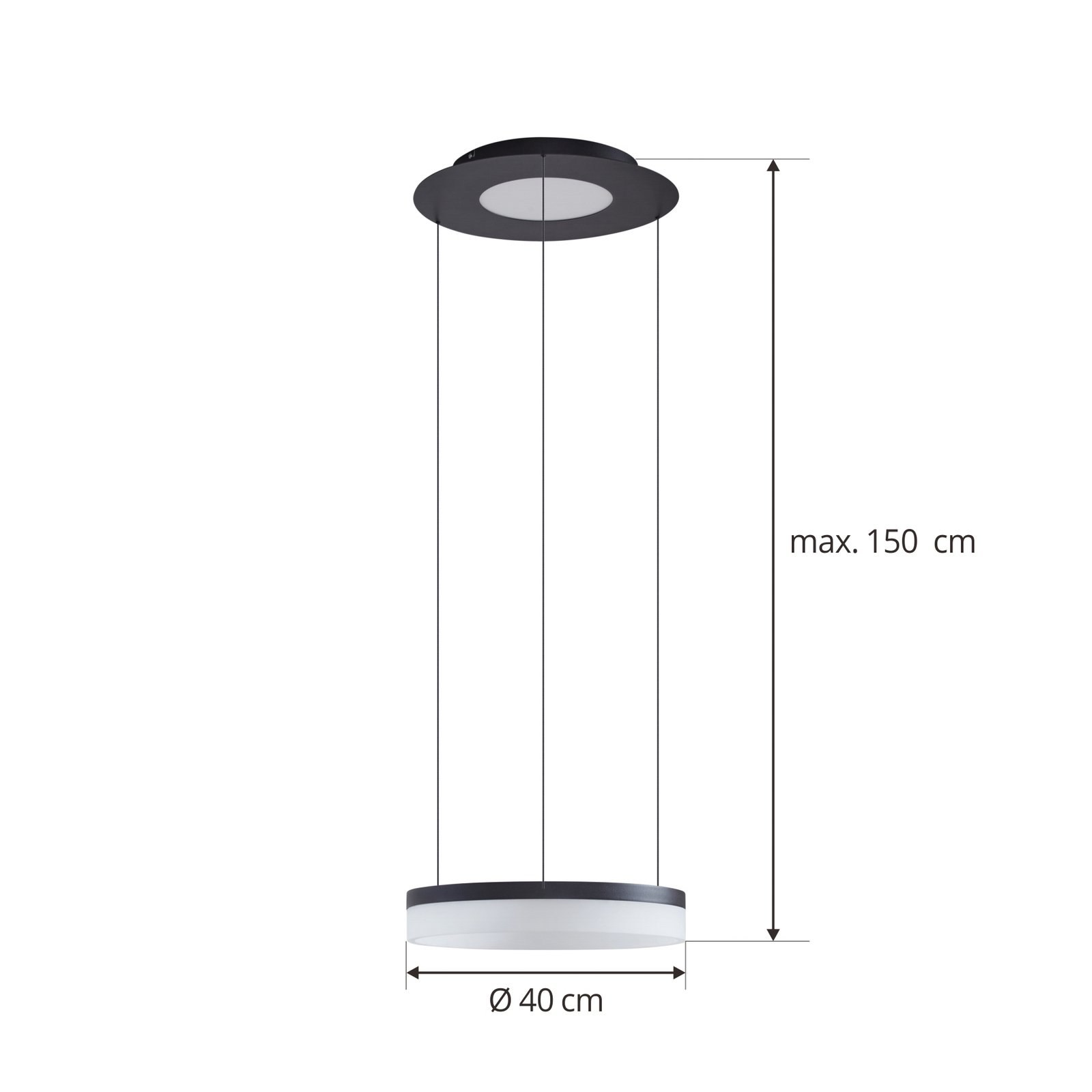Lucande Smart Suspension LED Squillo noir Tuya RGBW CCT