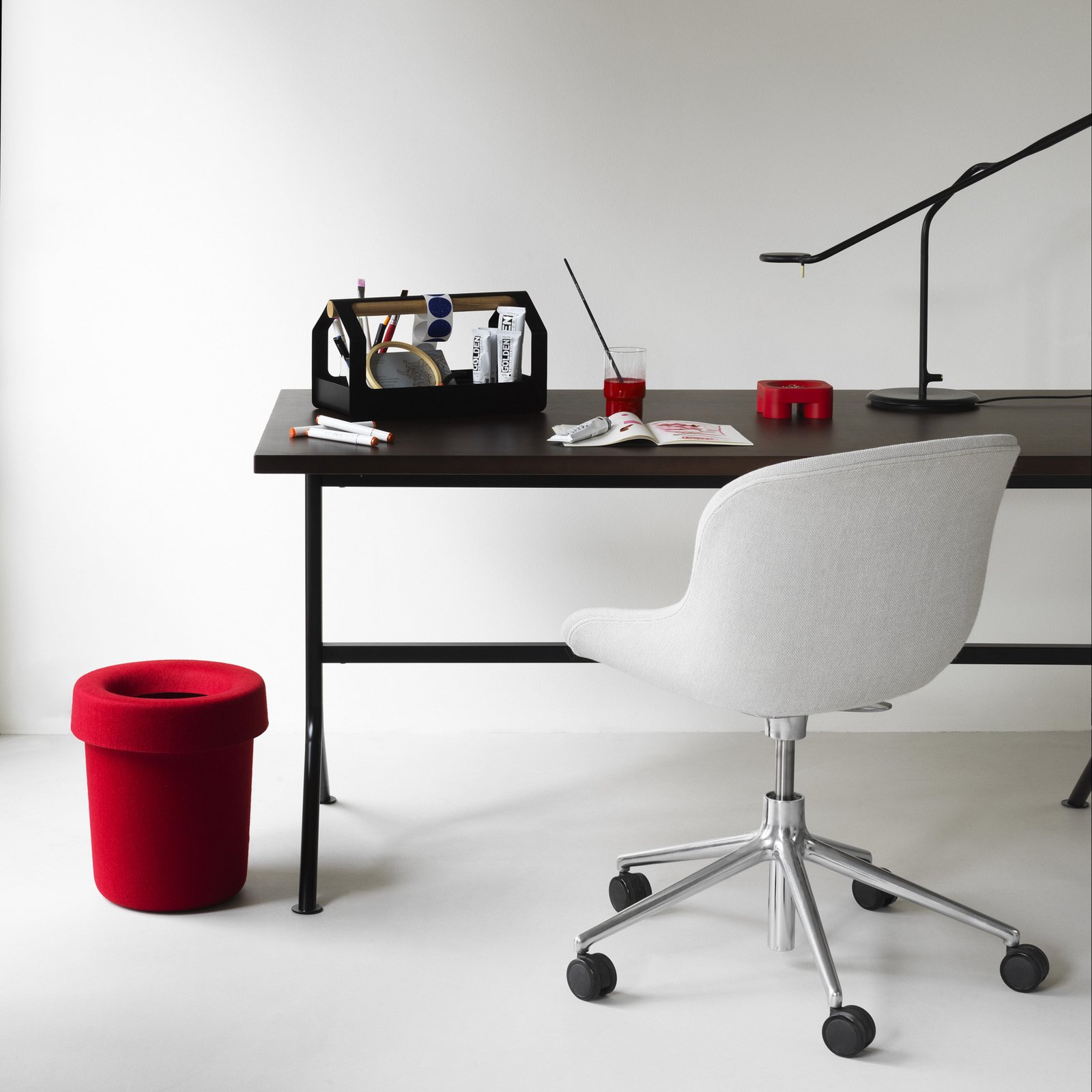 Papierkorb Hide, hellrot, Höhe 36 cm - Normann Copenhagen