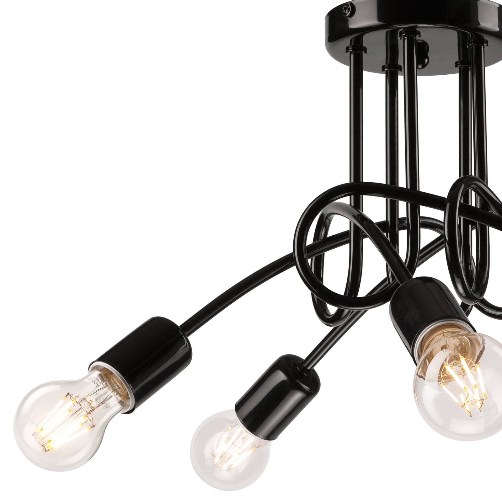 Lampa sufitowa Joiy, krzyżowa, 5-punktowa, czarna