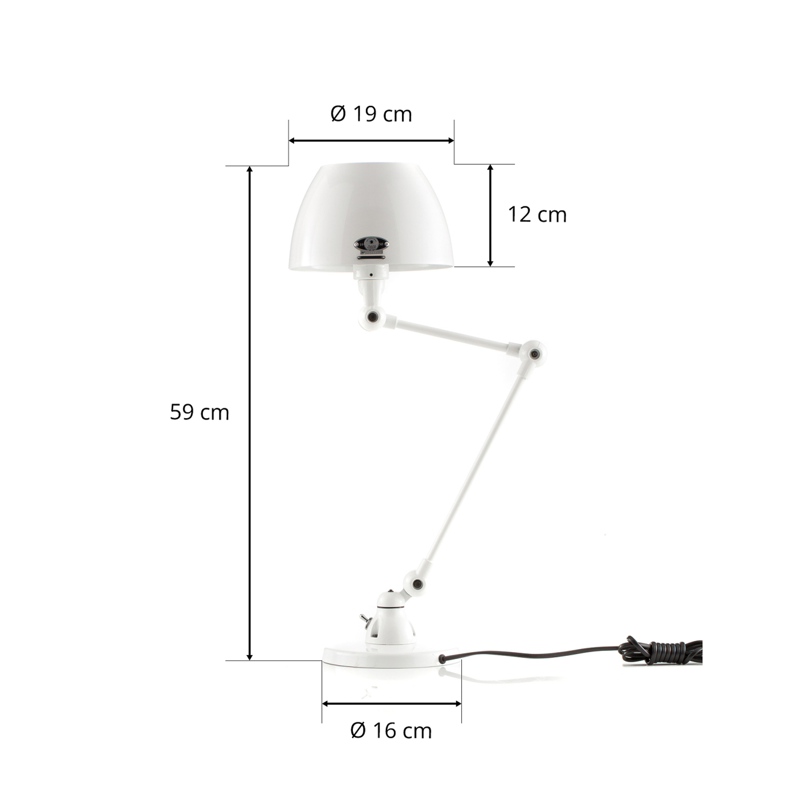 Jieldé Aicler AIC373 bordlampe, hvid