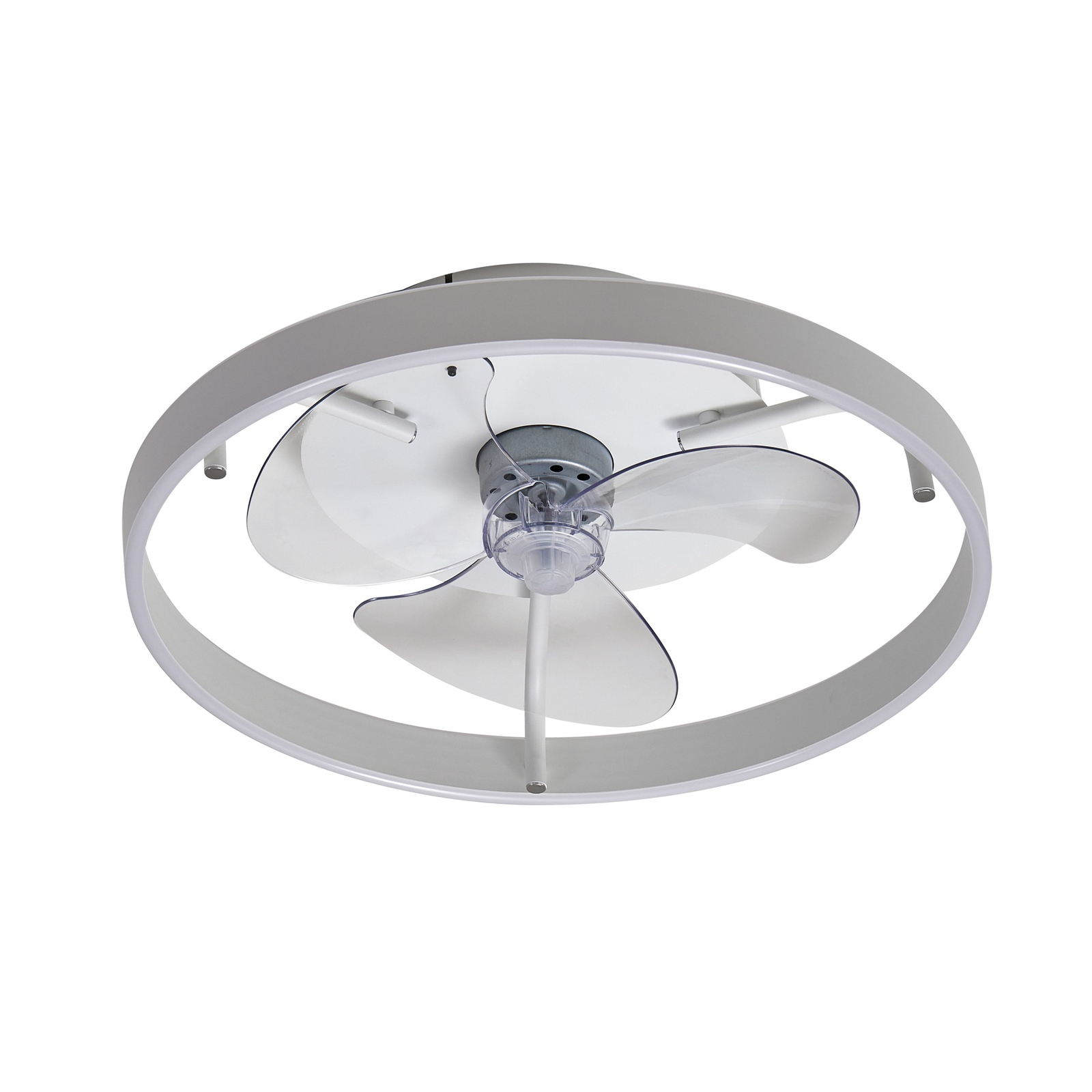 Ventilador de teto LED Lindby Momitu, branco, alumínio, Ø 14 cm