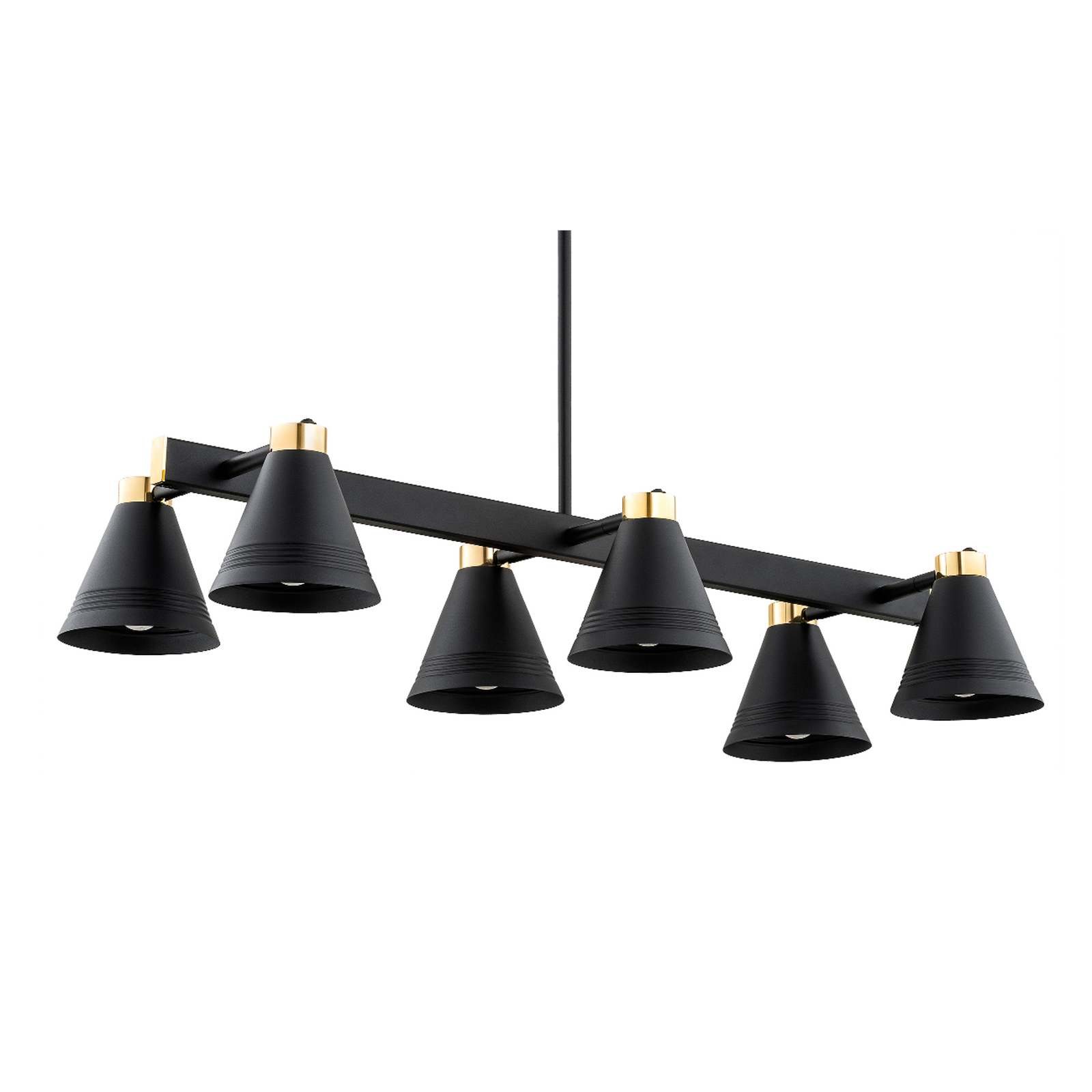 Hanglamp Avalon, 6-lamps, zwart