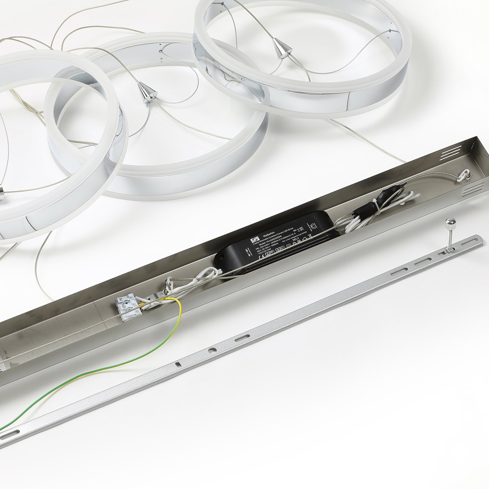 Lyani Hanglamp L115 Chrome/White - Lucande