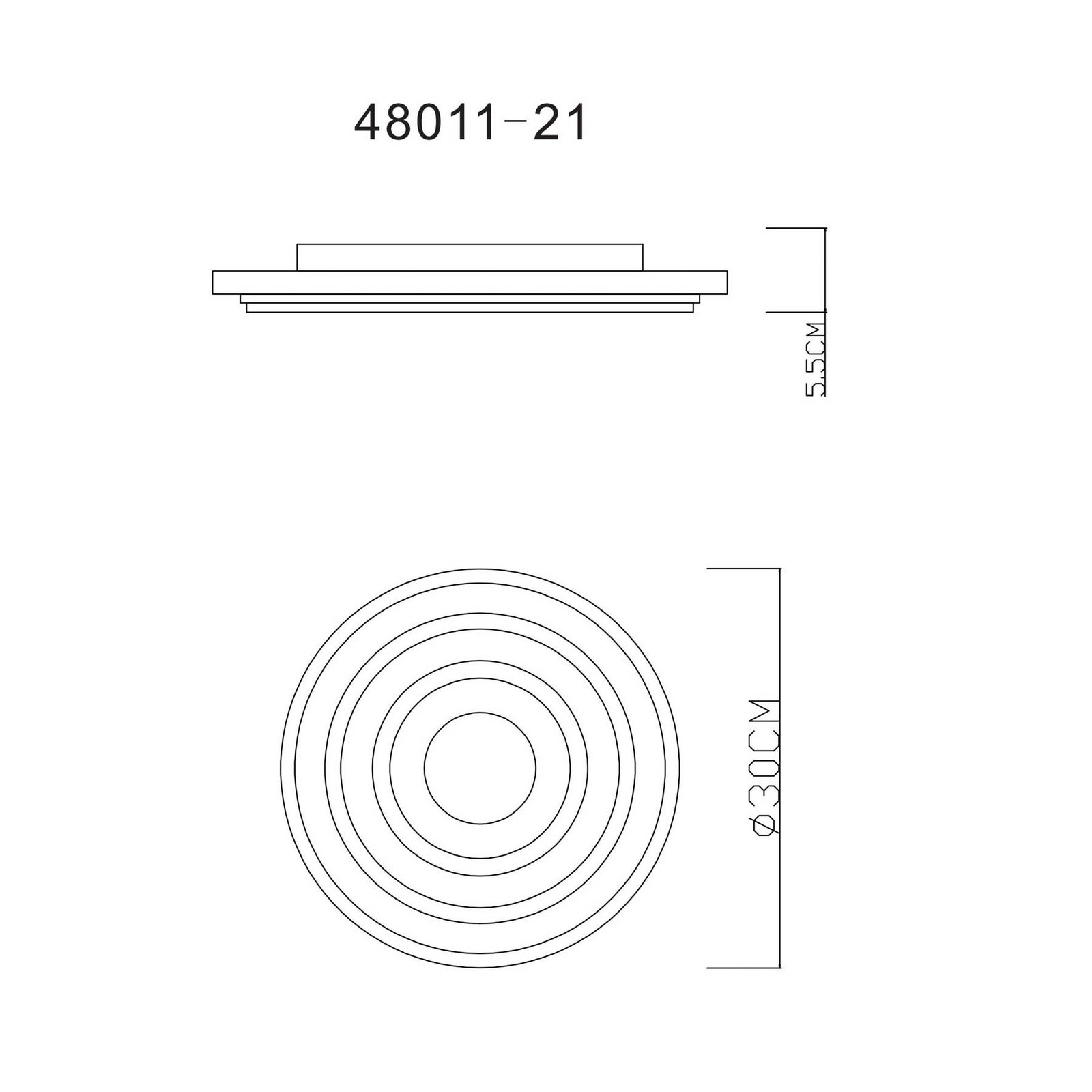 LED laevalgusti Sabatino, Ø 30 cm, valge/antratsiit, CCT