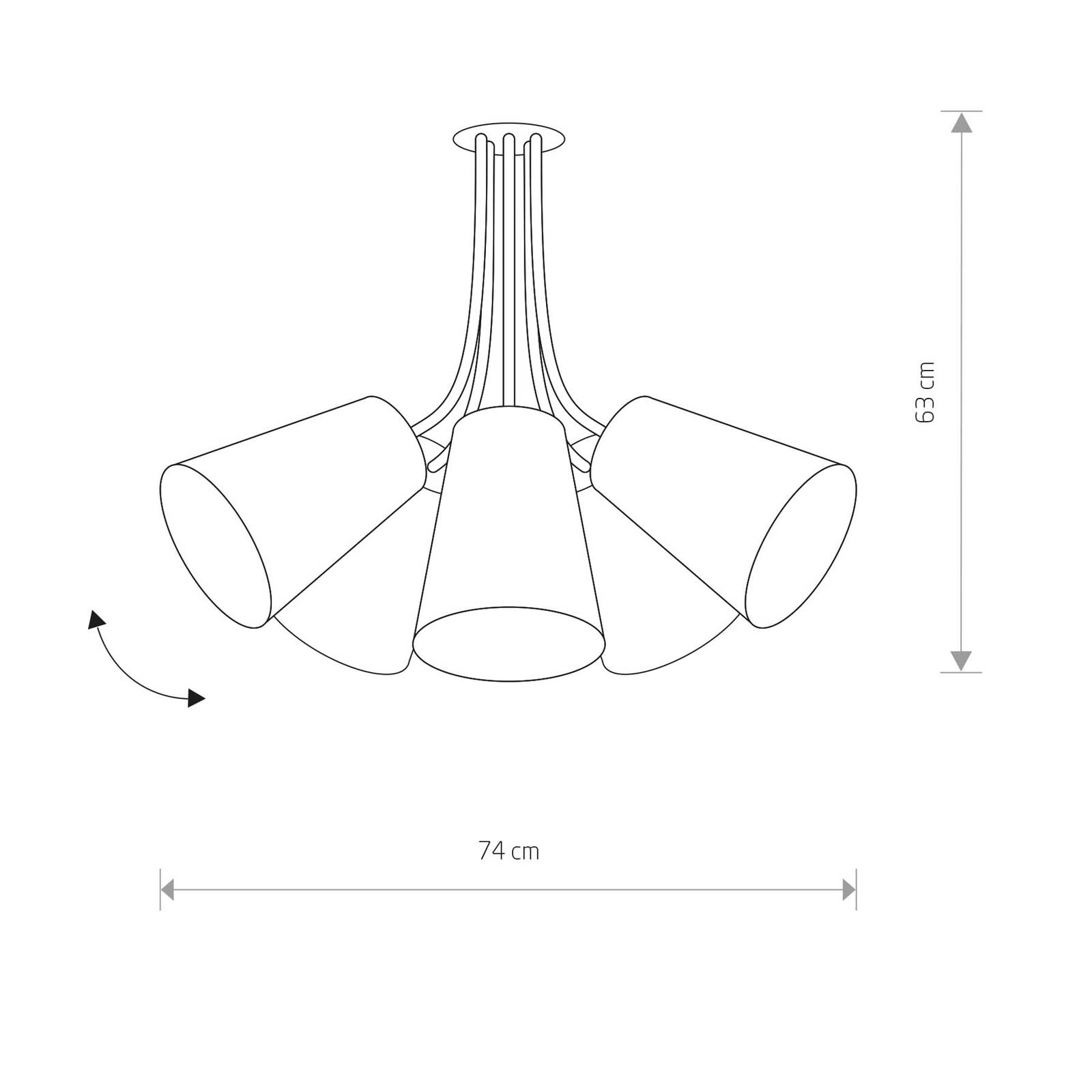 Lampa sufitowa Flex Shade ruchome klosze czarna