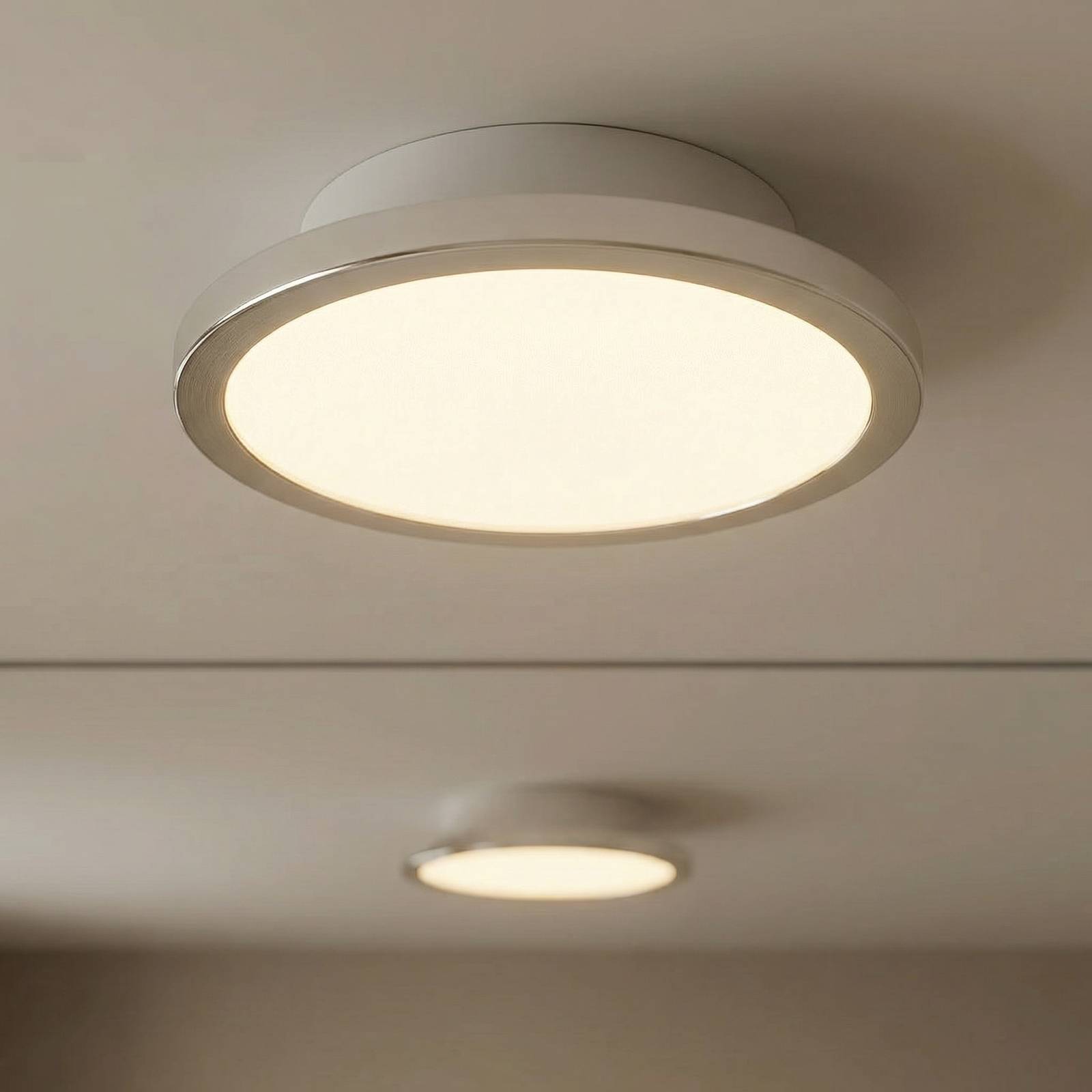 LIGHTME Plafonnier LED Aqua Ø14,7cm chrome