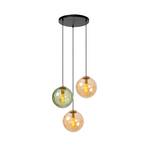 Hanglamp Monsaraz, Ø 35 cm, amber/groen, glas, E27