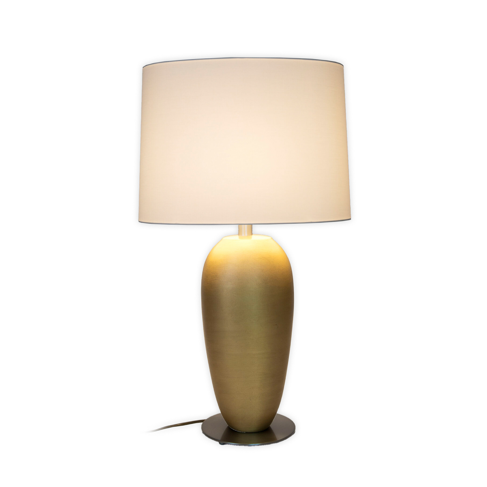 Lampada da tavolo OMEGA OVAL, oro/ecru, altezza 77 cm, ceramica E27