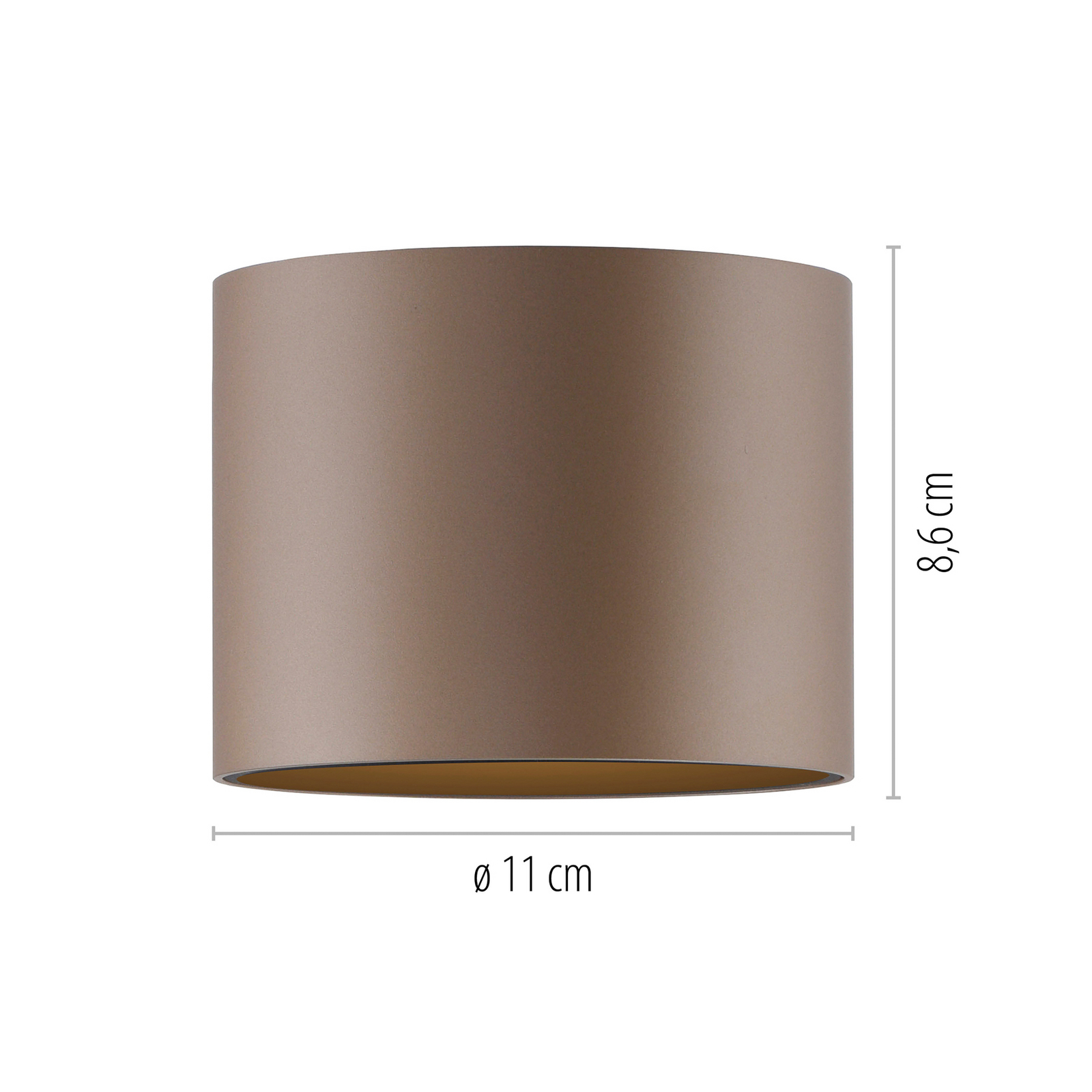 PURE LED лампа за баня Point, бронзов цвят, Ø 18 cm, IP44