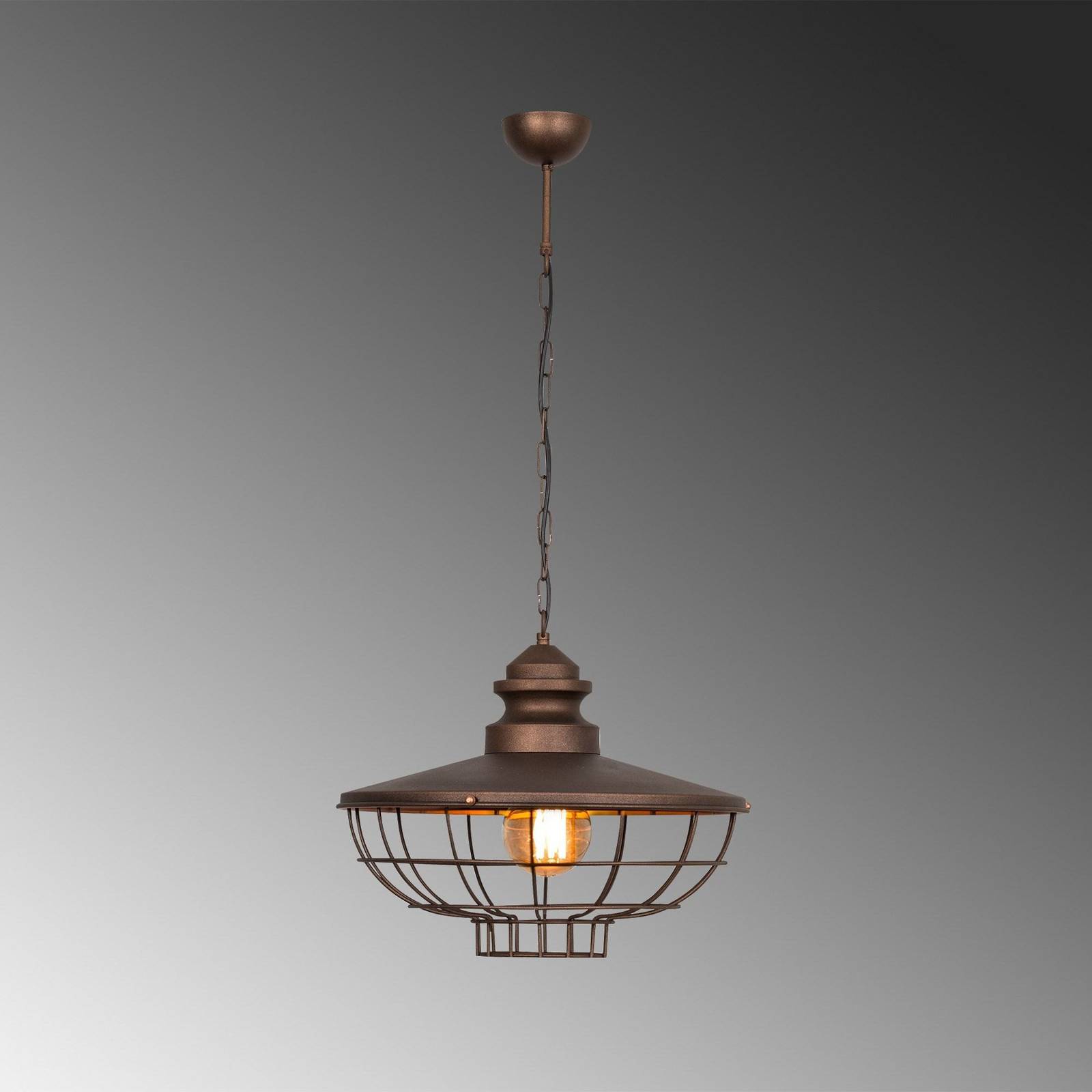 Lampa wisząca Sivani Tel MR-635, ciemny brąz, metal, Ø 44 cm