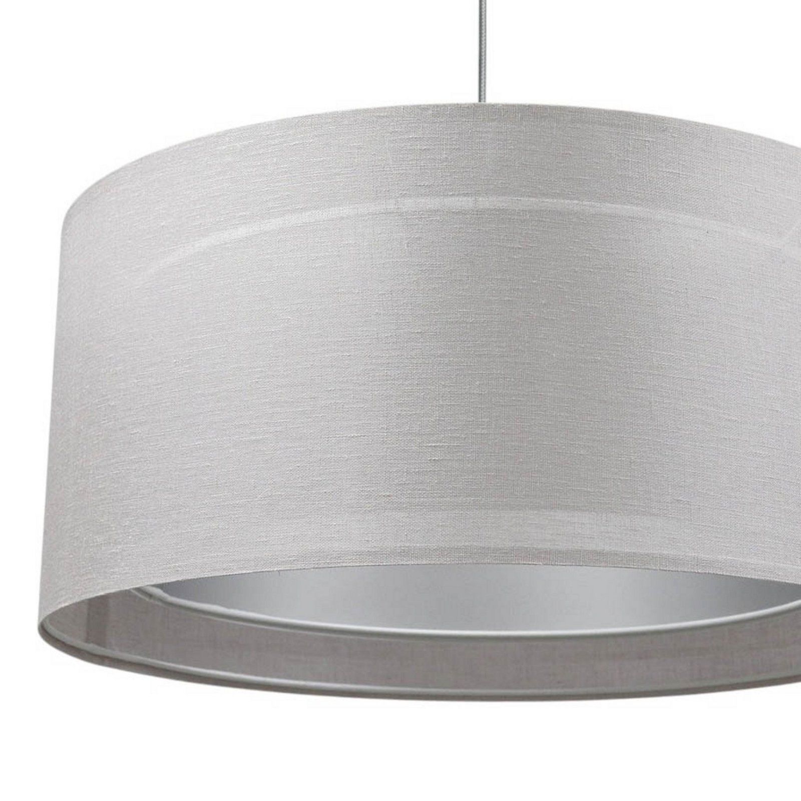 Duo Den Light pendant light, silver-grey, Ø 50 cm, linen, PVC
