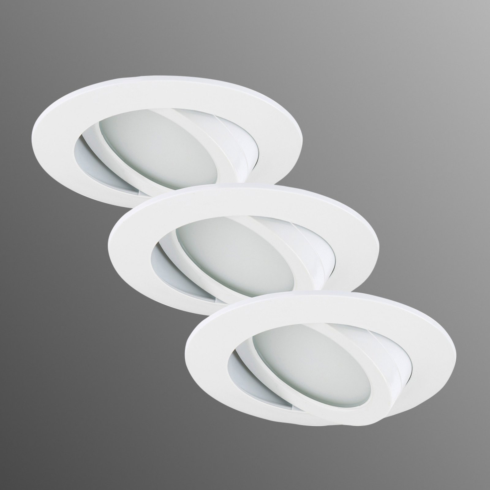 Biały reflektor wpuszczany LED w zestawie 3 sztuk
