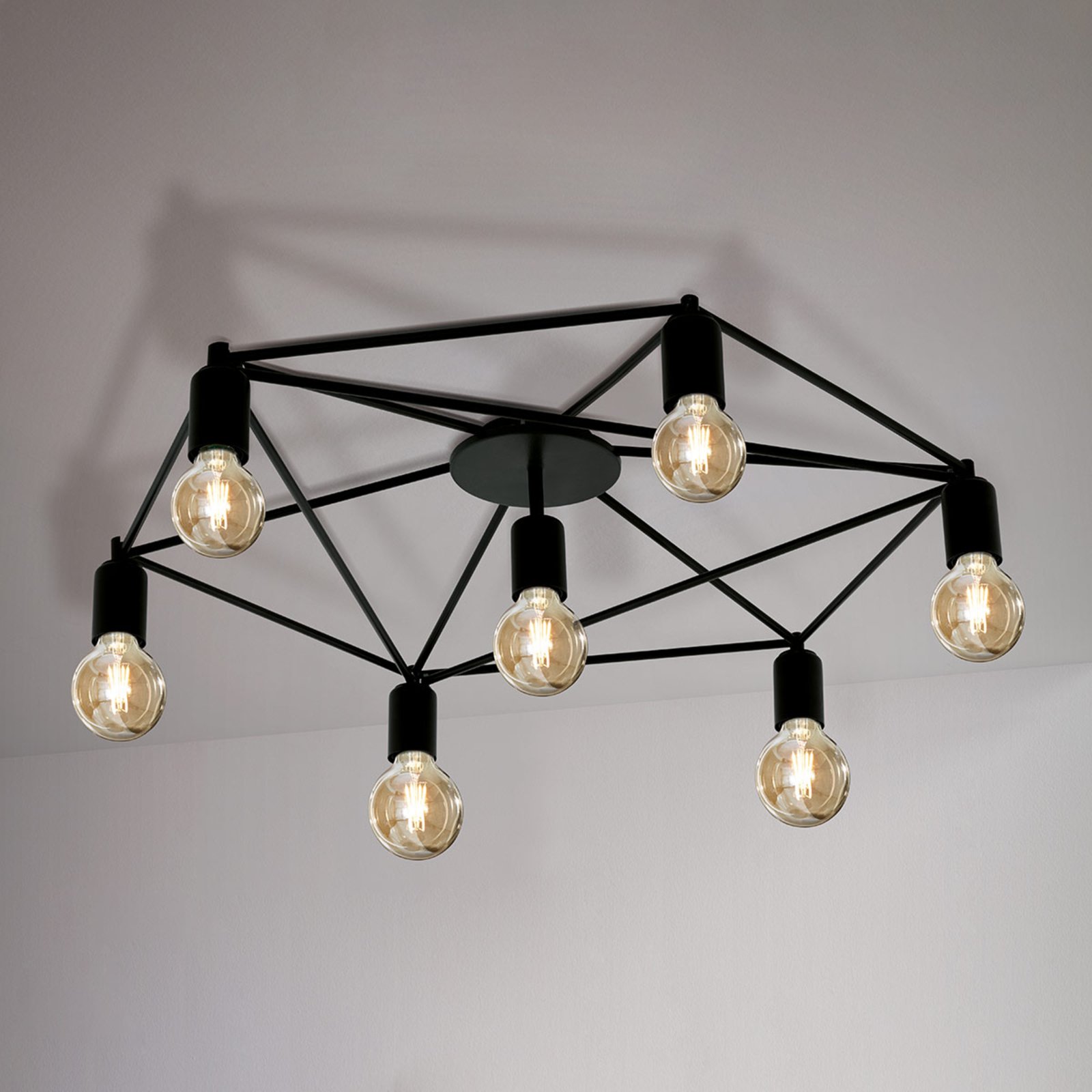 Staiti ceiling light black without lampshades