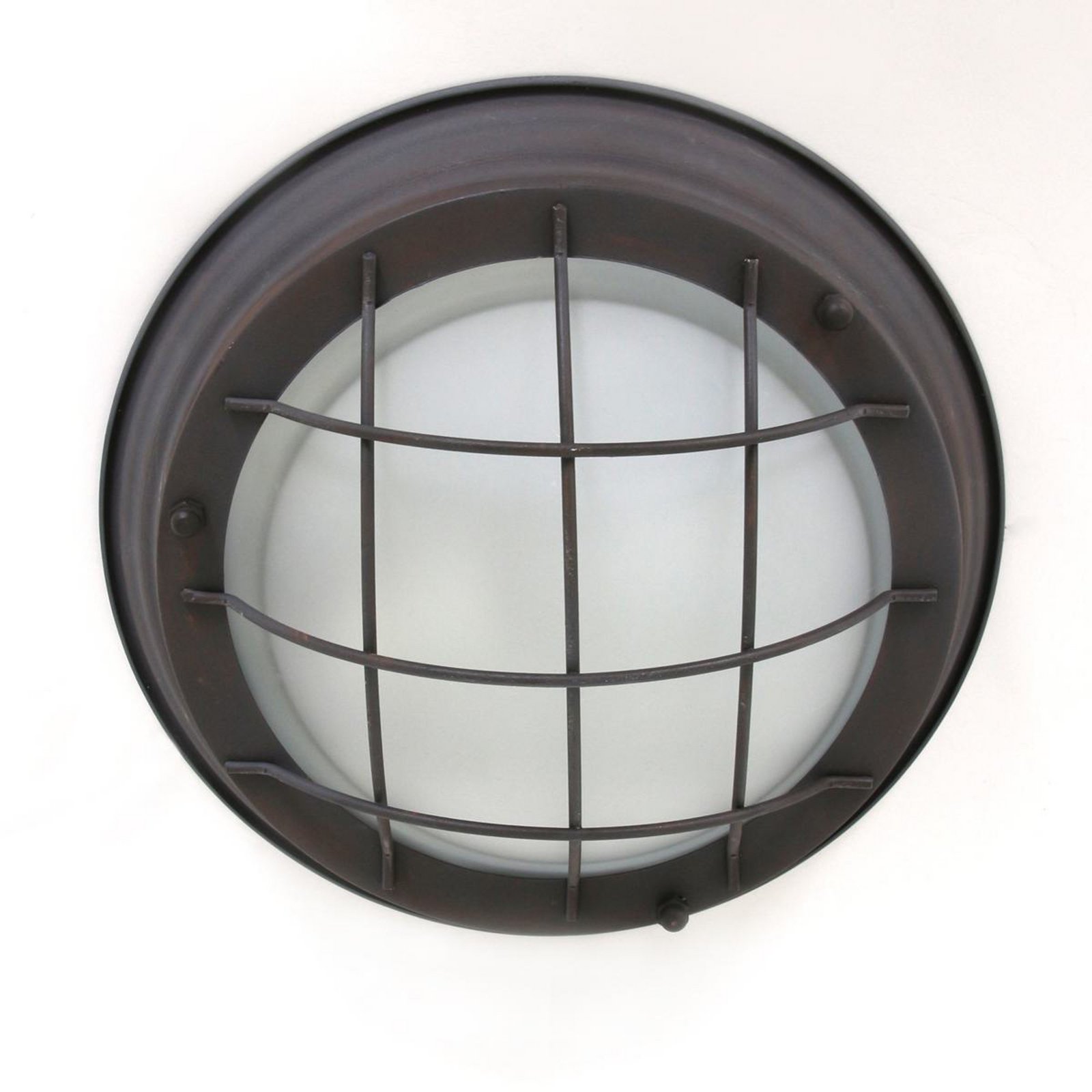 Deckenleuchte Lisanne, braun, Ø 29 cm, Metall, Glas, E27