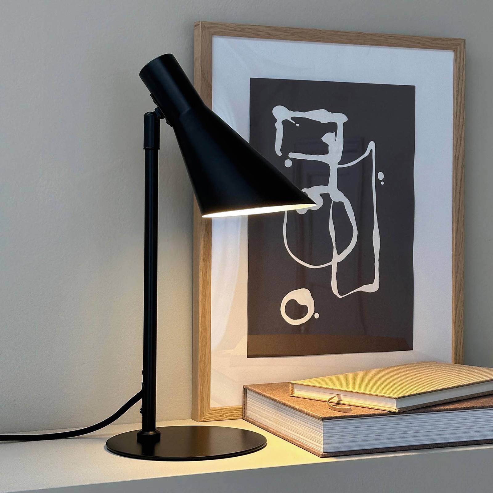 Dyberg Larsen Tischlampe DL12, schwarz, Höhe 39,5 cm, Metall günstig online kaufen