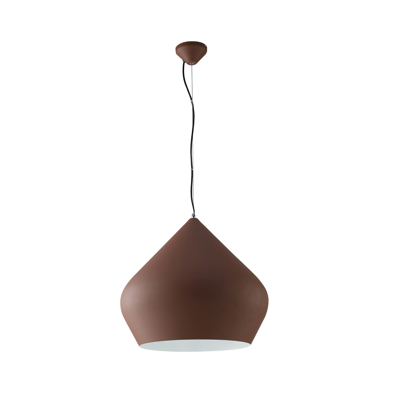 Lampă suspendată Tholos, culoare bronz/alb, Ø 52 cm, metal