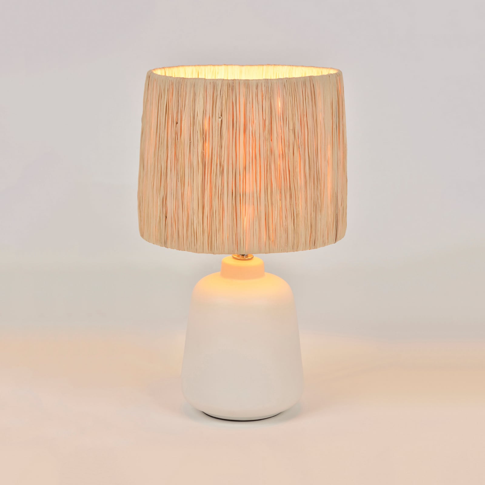 Lampada da tavolo Paros bianco/naturale, altezza 34 cm - COREP SAS