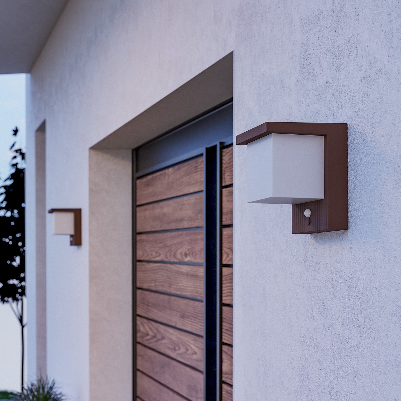 LED-välisvalgust Frigento roostekarva, kõrgus 15 cm, andur