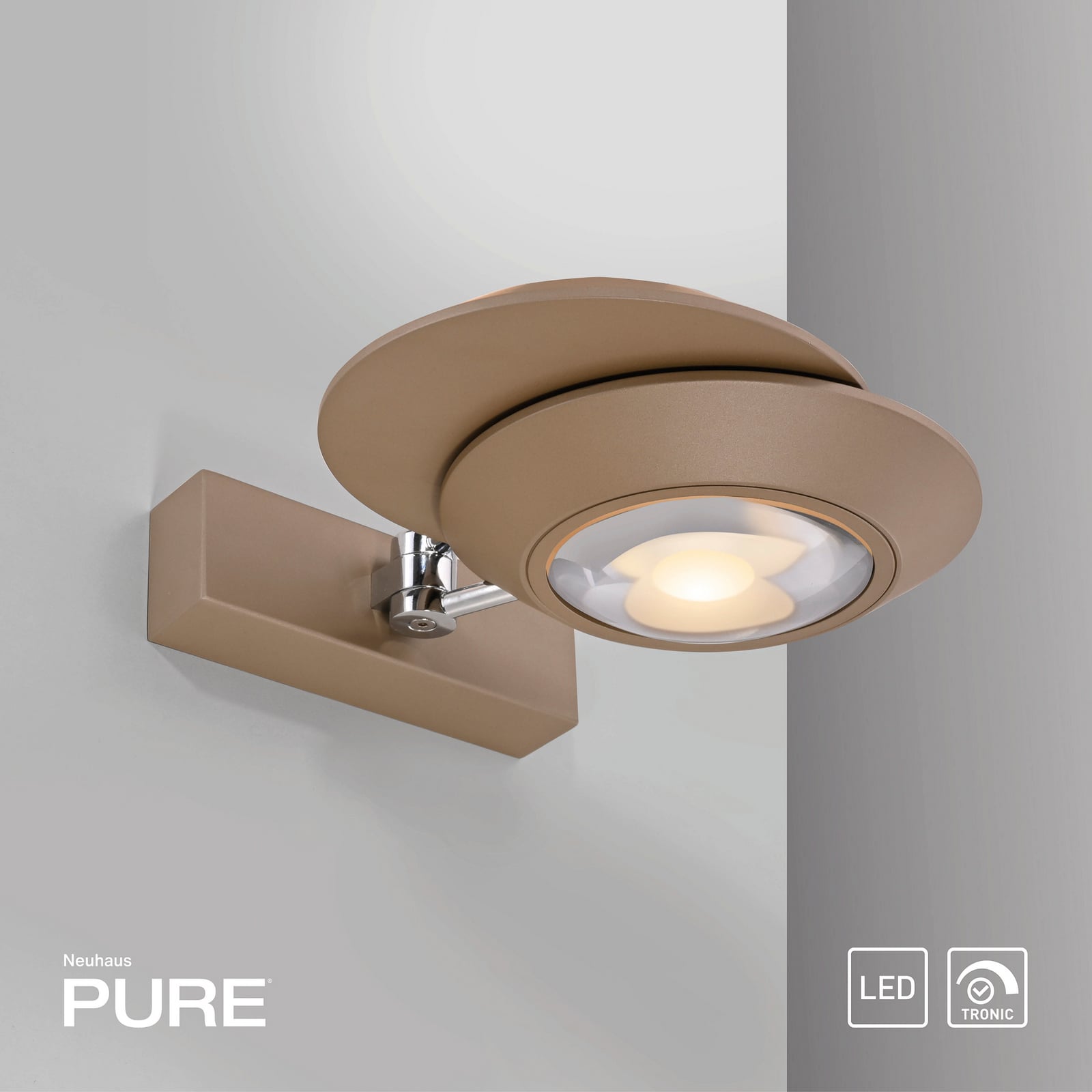 Oculis LED-Wandlampe bronzefarben 30cm, Eisen, 2-flg. - PURE Oculis LED-Wandlampe bronzefarben 30cm, Eisen, 2-flg. - PURE