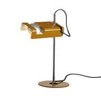 Oluce Spider table lamp, mustard yellow/chrome, metal, aluminium