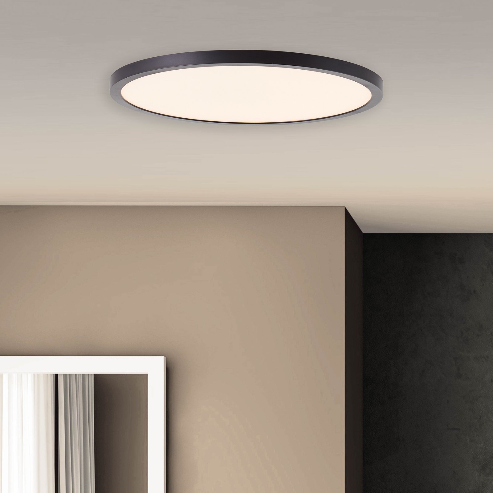 LED plafondlamp Tuco, dimbaar, zwart, Ø 30 cm