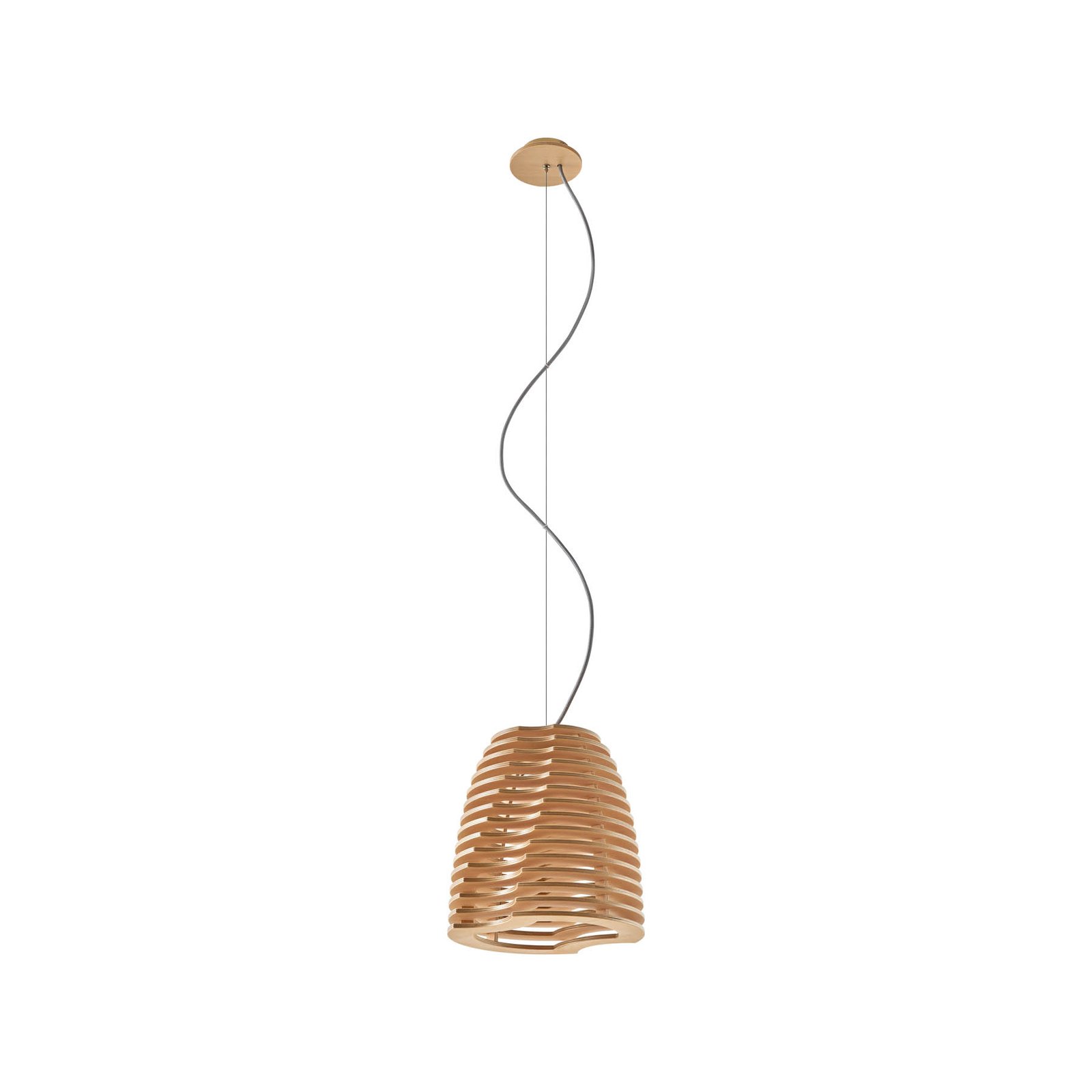 Lampada a sospensione Twist, faggio, naturale, 150 cm