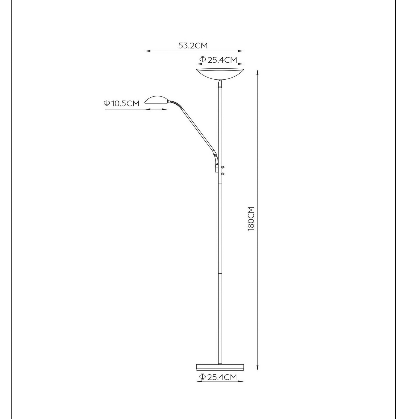 Piantana LED ZENITH, dorata, a 2 luci, altezza 180 cm, in metallo, dimmerabile Piantana LED ZENITH, dorata, a 2 luci, altezza 180 cm, in metallo, dimmerabile