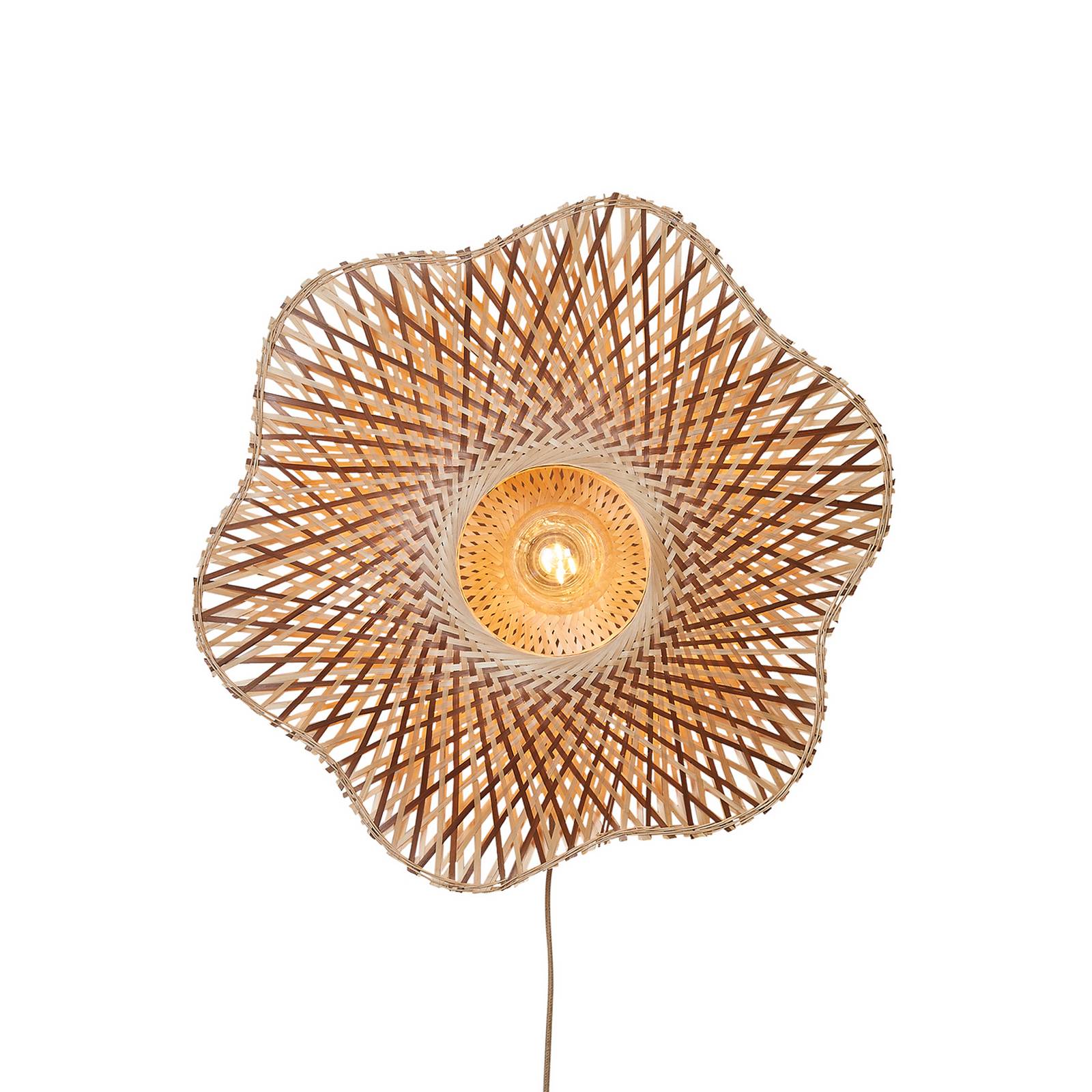 GOOD & MOJO Wandlampe Madura, Ø 60 cm, natur/braun, Stecker