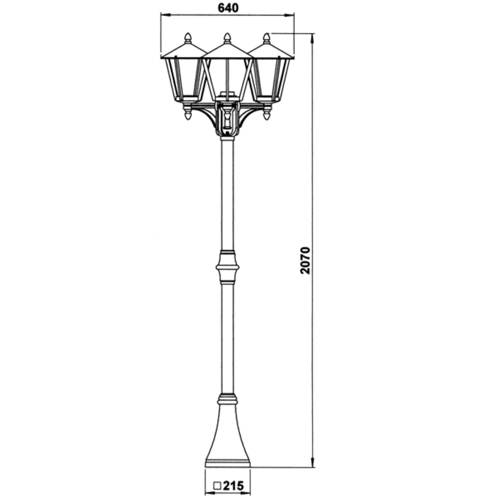 3-flammige Landhaus-Mastleuchte 680