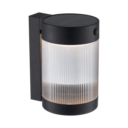 Candeeiro de parede exterior Coupar Solar, IP44, preto - Nordlux