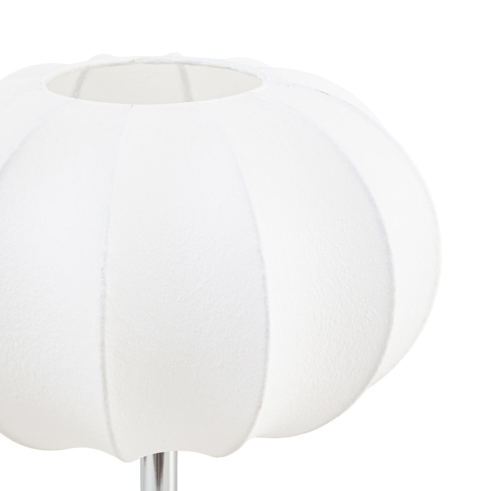 Elovie table lamp, natural/chrome, fabric/travertine, 35 cm – NOLA Elovie table lamp, natural/chrome, fabric/travertine, 35 cm – NOLA