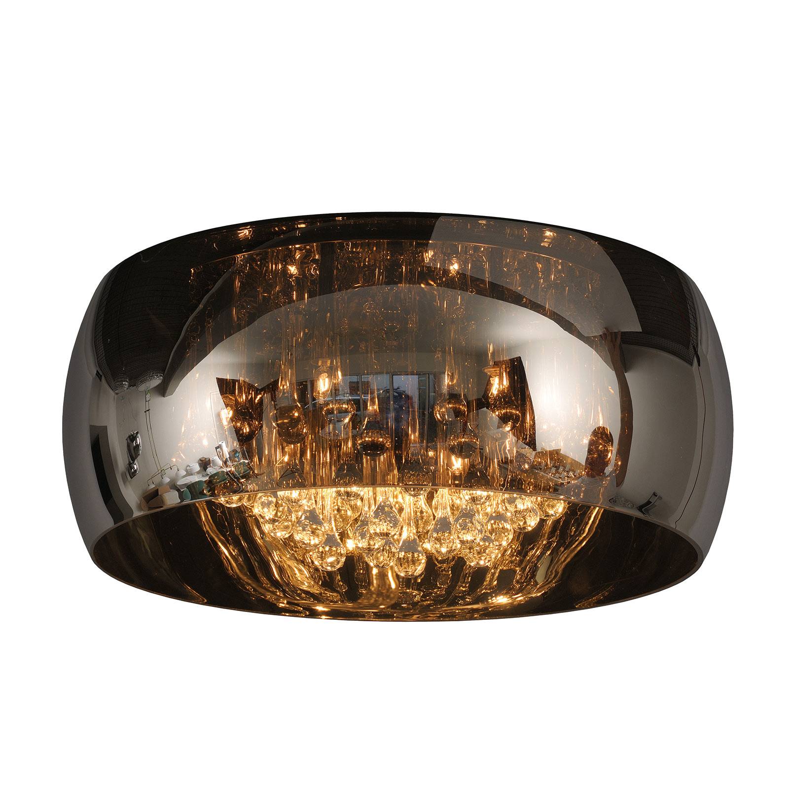 Lucide Pearl ceiling light, glass, Ø 50 cm, for Living / Dining Room, glass, crystal glass, metal, G9, 28 W, H: 22 cm