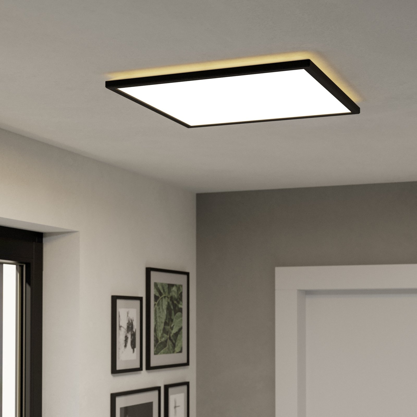 EGLO connect LED-Deckenlampe Rovito-Z, schwarz, 50 x 50 cm