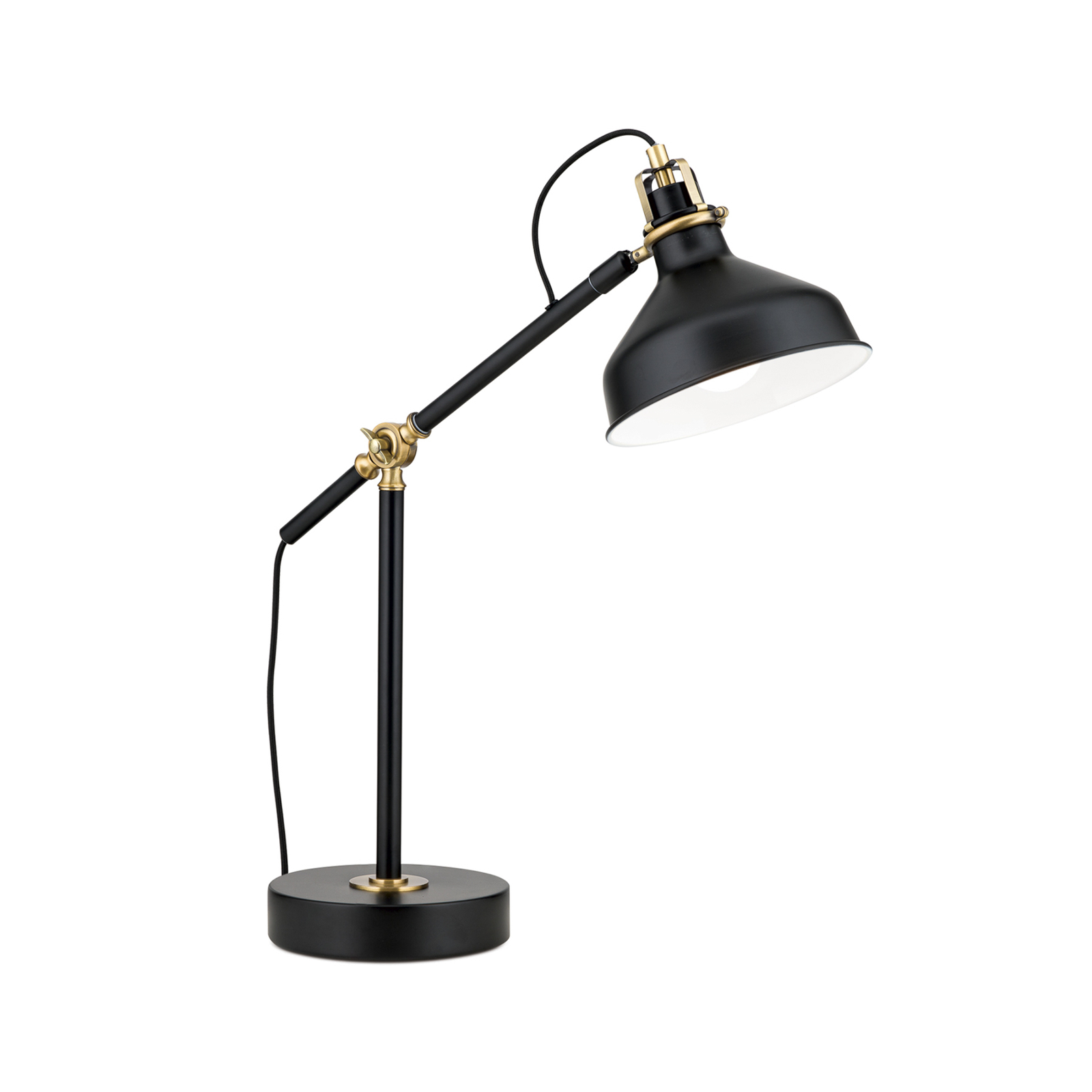 Stolná lampa Schiller, čierna, kov, 59 cm, nastaviteľná