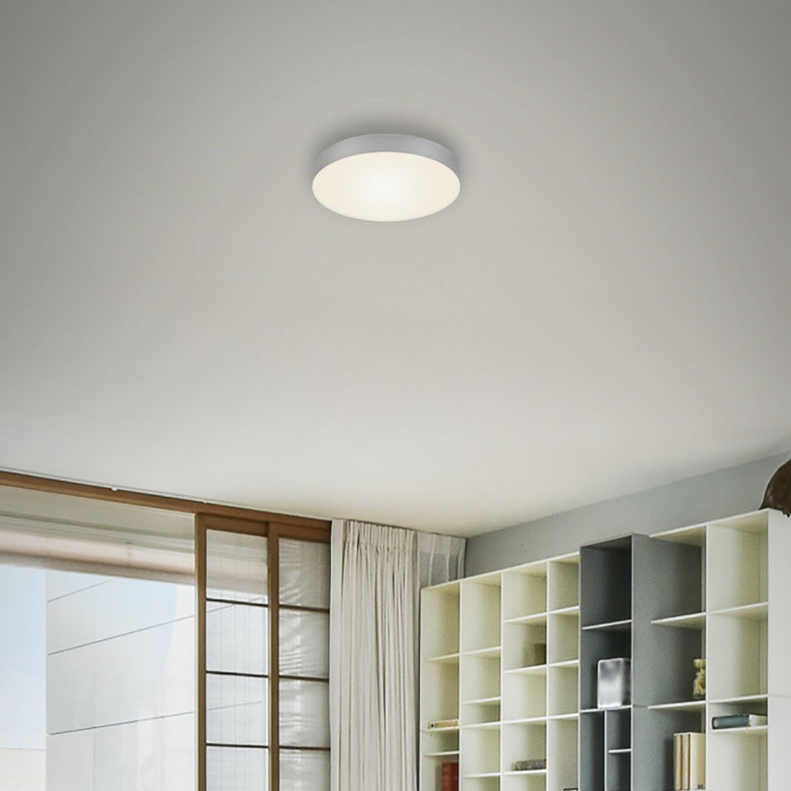 Пламъчно LED осветление за таван, Ø 15,7 cm, сребристо