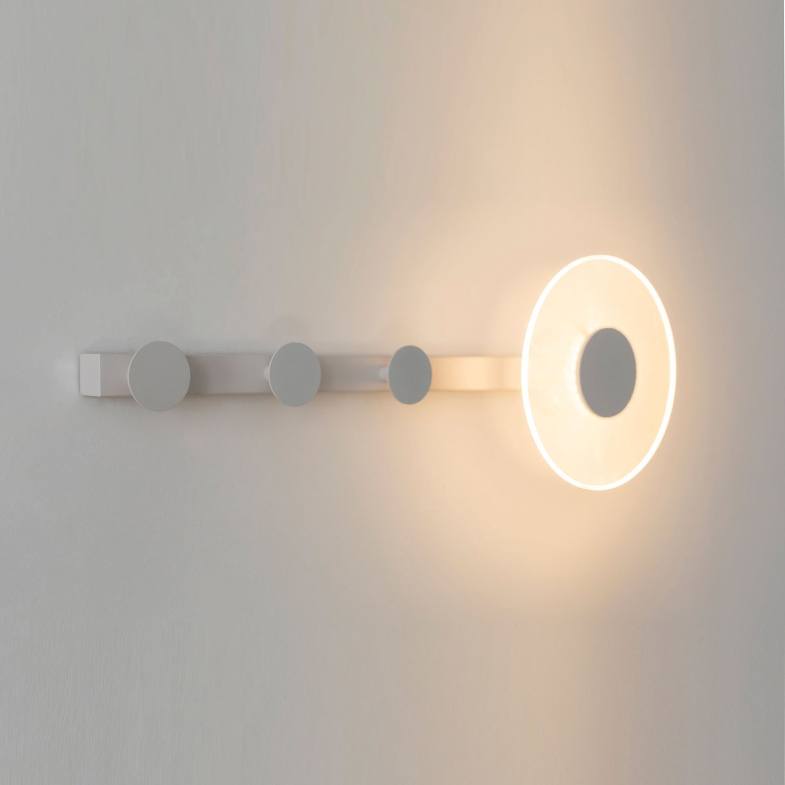 Candeeiro de parede LED Venus com gancho para bengaleiro, branco