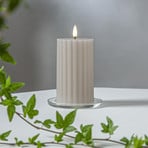 LED candle flame strip beige 15cm real wax battery operated