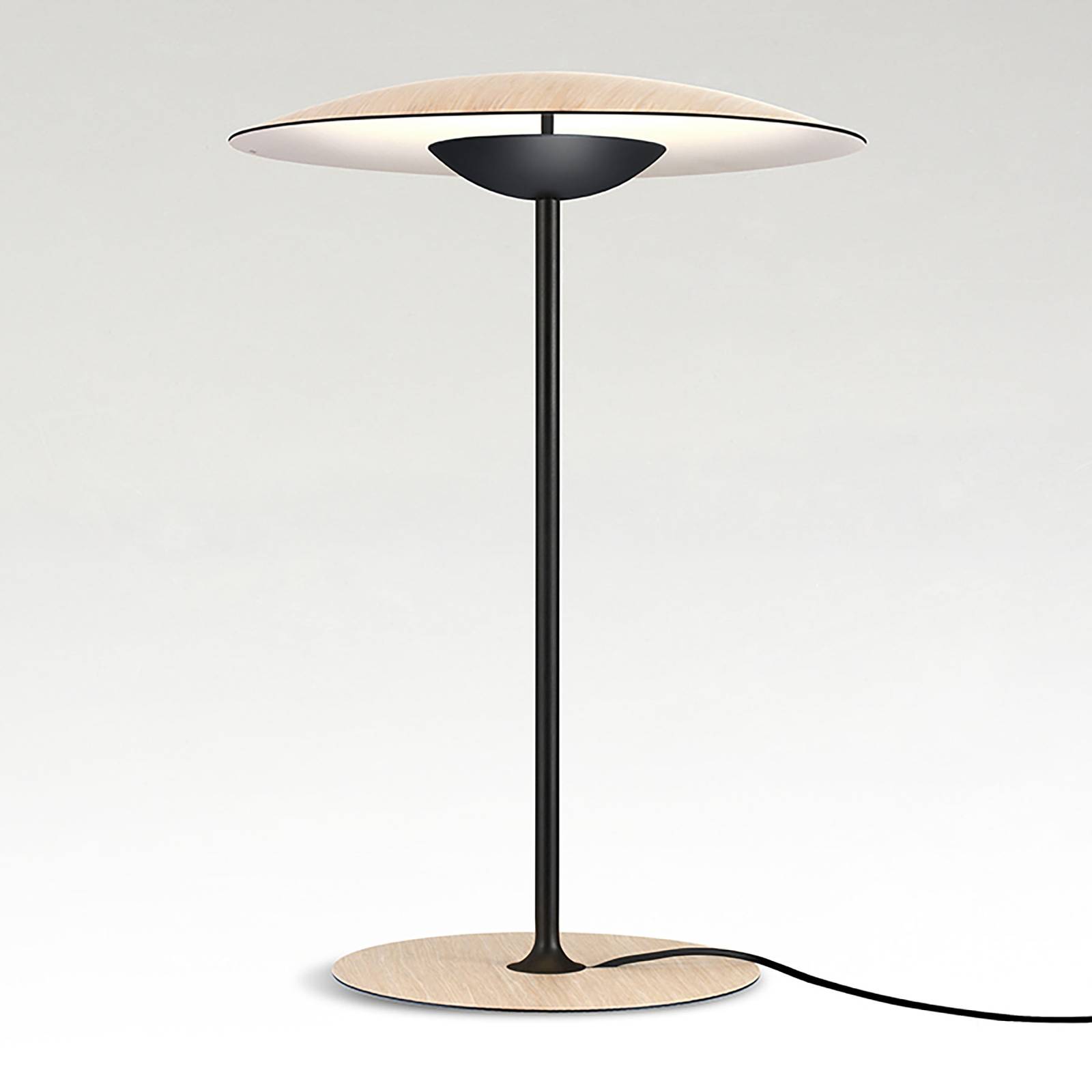 Image of MARSET Ginger S Lampe de table LED Ø32cm chêne/blanc 8435516814698