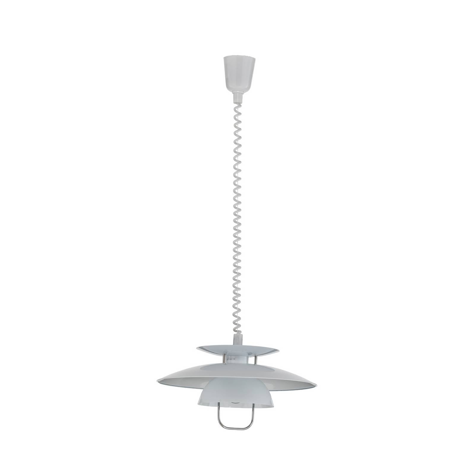 Lampa wisząca Lindby Nadija, biała, 43 cm, regulowana wysokość, E27