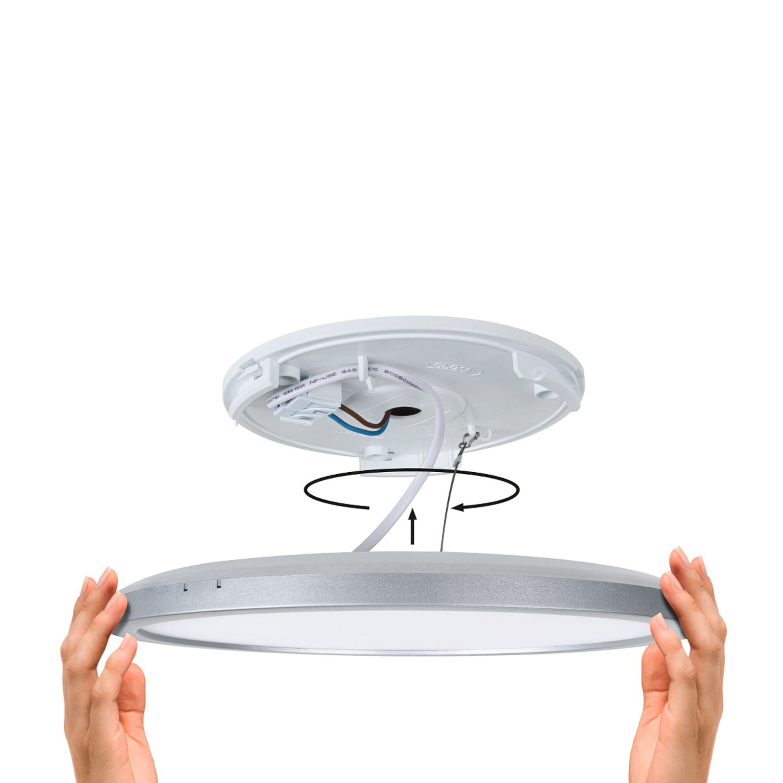 Atria Shine LED paneel, dimbaar, chroom, Ø 42 cm - Paulmann
