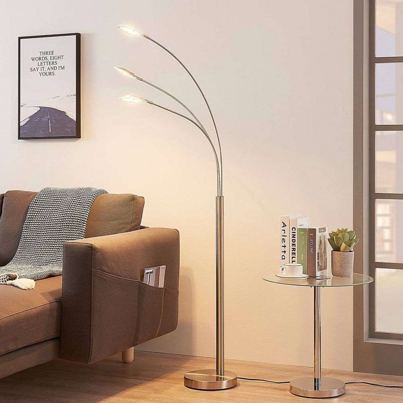 Anea 3 Lampadar Nickel/White - Lindby