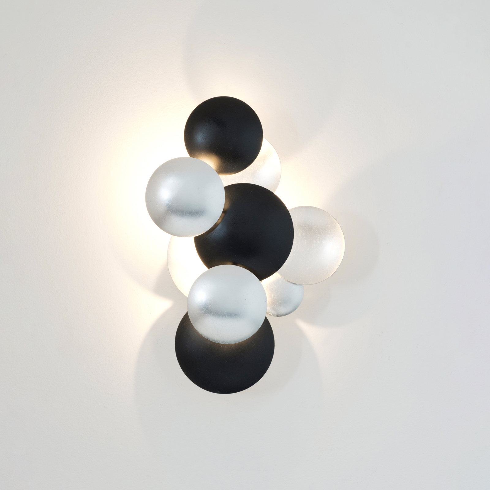 LED wandlamp Bolladaria 3-lamps zilver/zwart