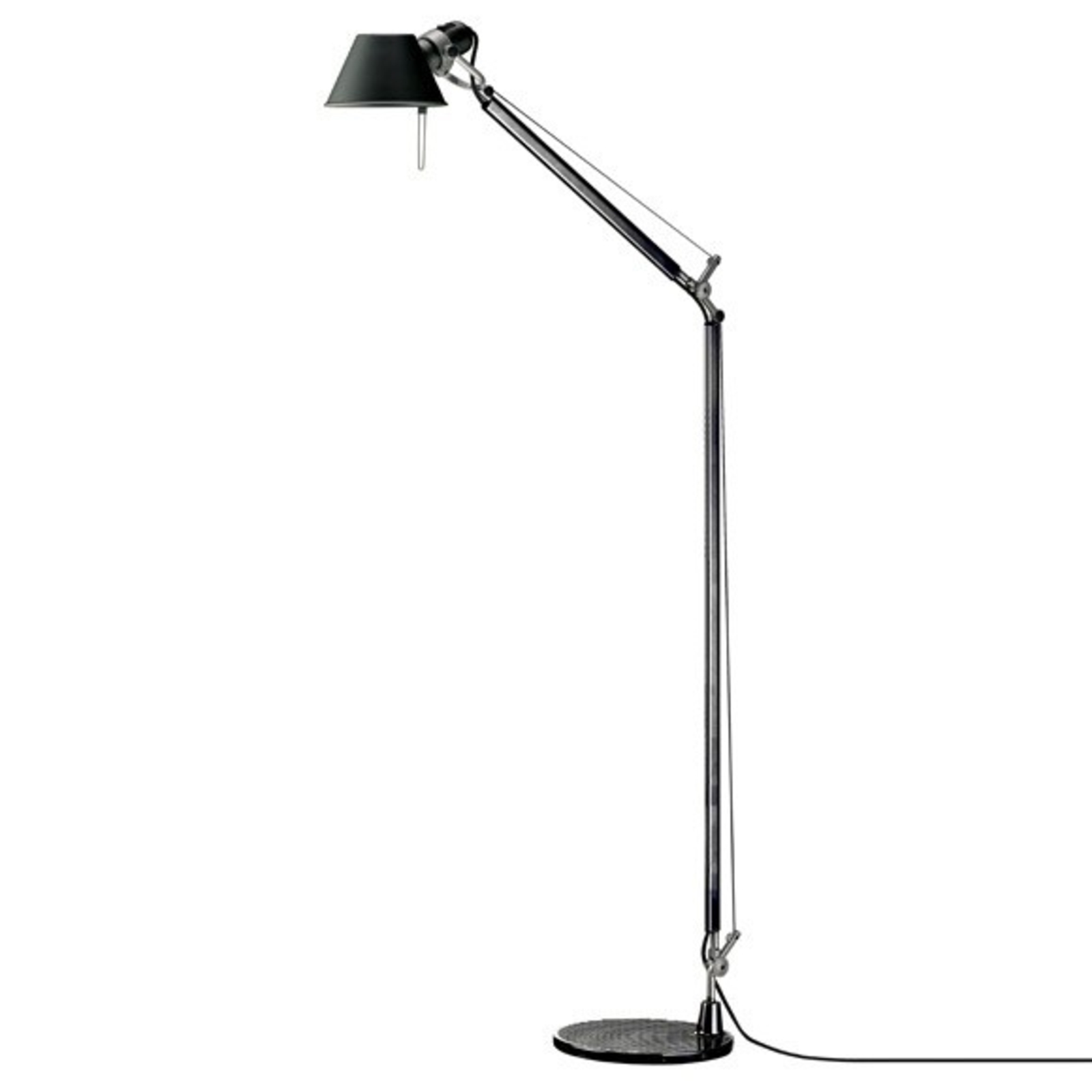 Tolomeo Reading Floor Lamp Black with Black Base - Artemide