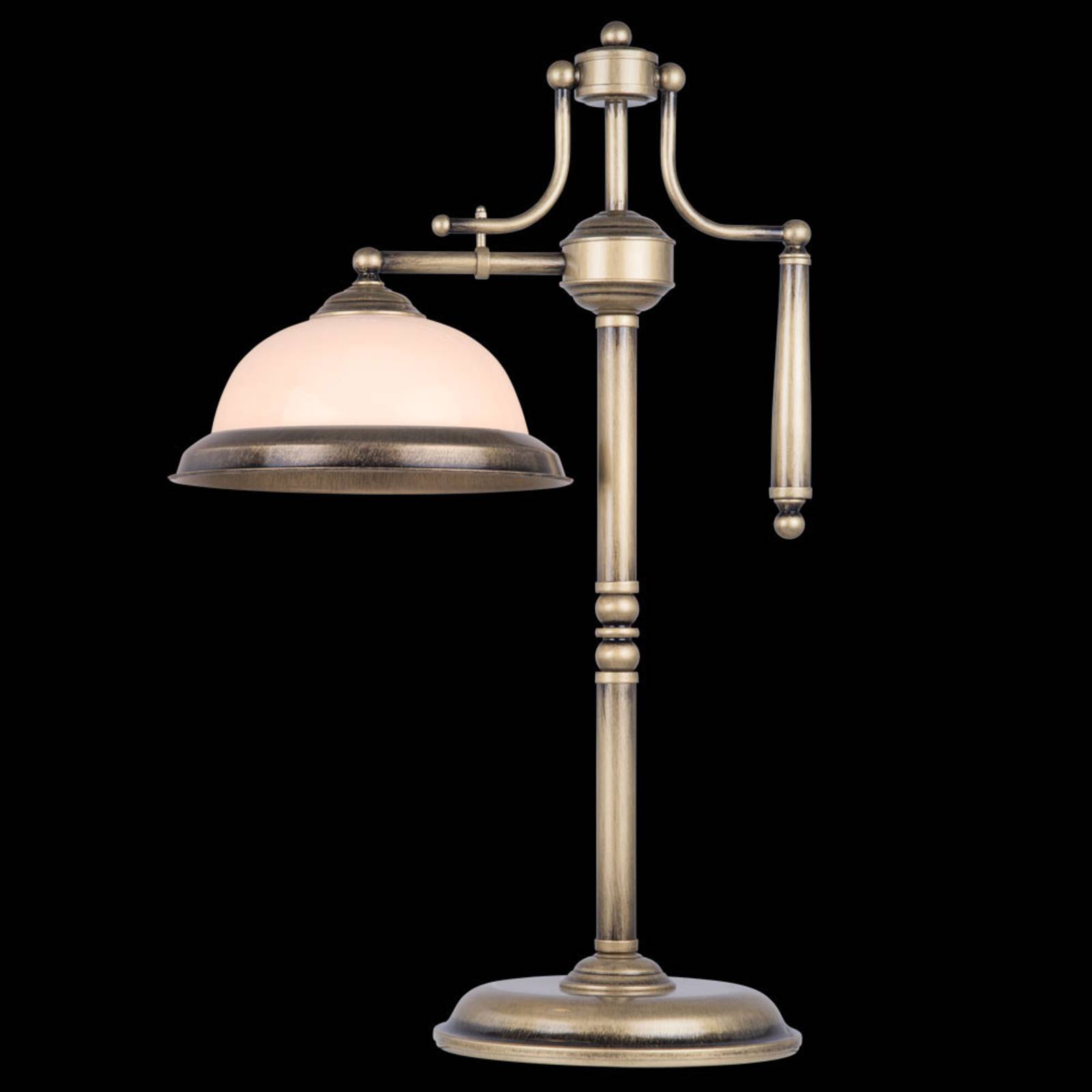 Euluna Tafellamp - Woon-/ Eetkamer - Antiek - brons / oud-messing - staal, glas