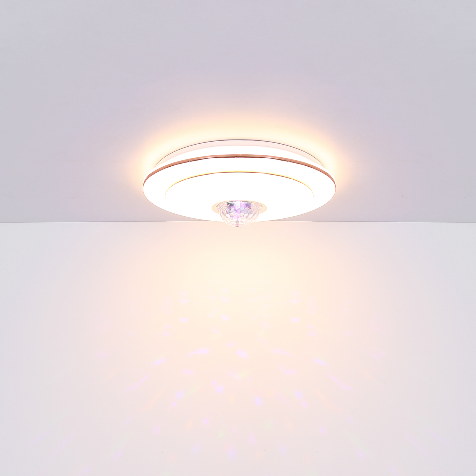 LED stropní světlo Santina, reproduktor, RGB, CCT
