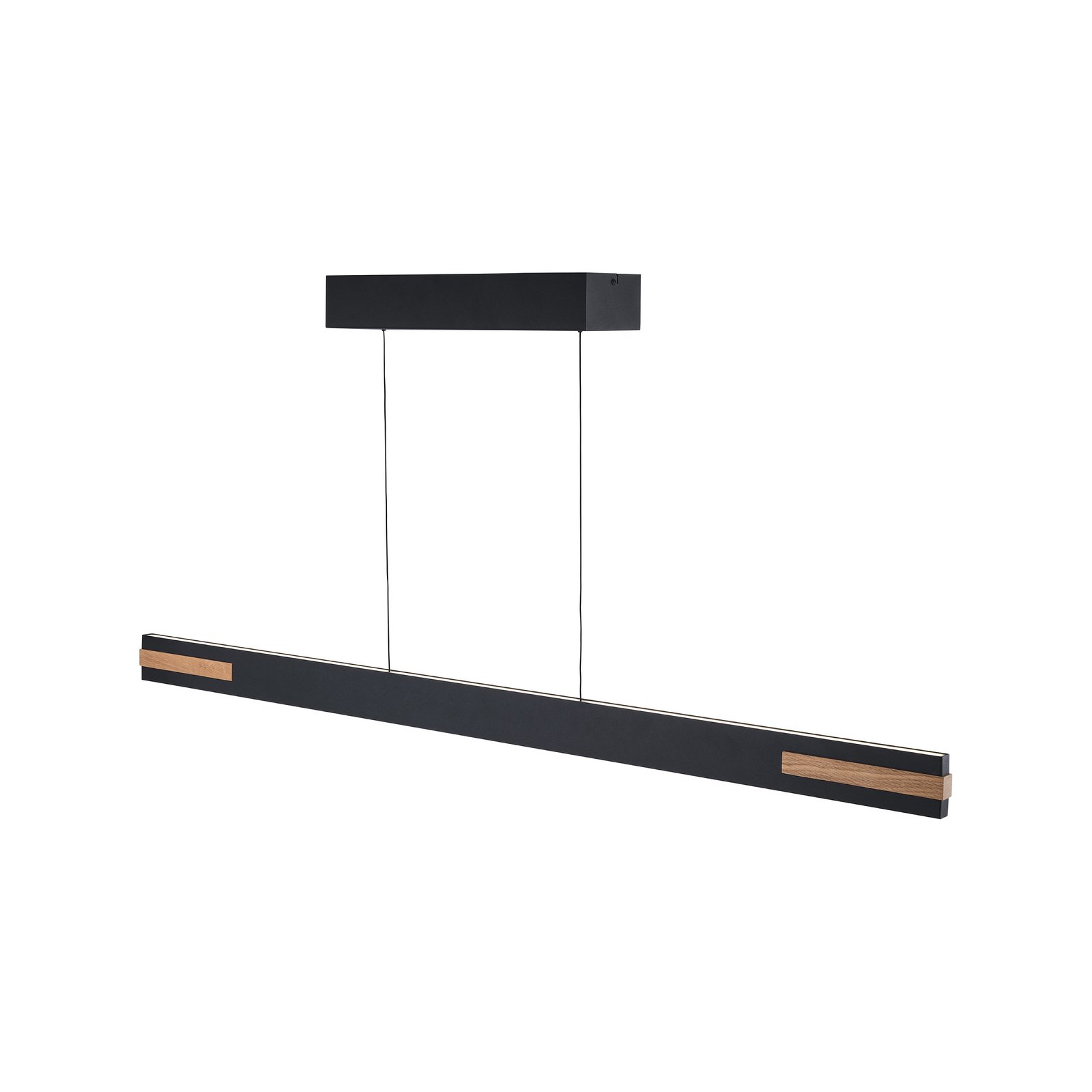 LED висяща лампа Streamline, дължина 130 cm, черна, метал