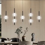 LED hanglamp Abeona, lengte 105 cm, zwart metaal, 7-lamps.