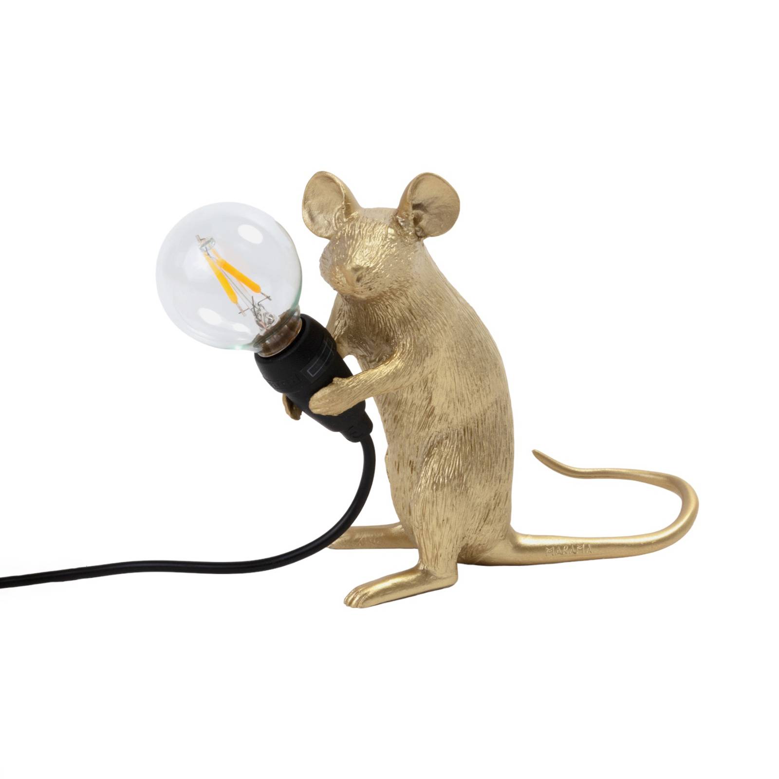 Lampe déco LED Mouse Lamp USB assise dorée