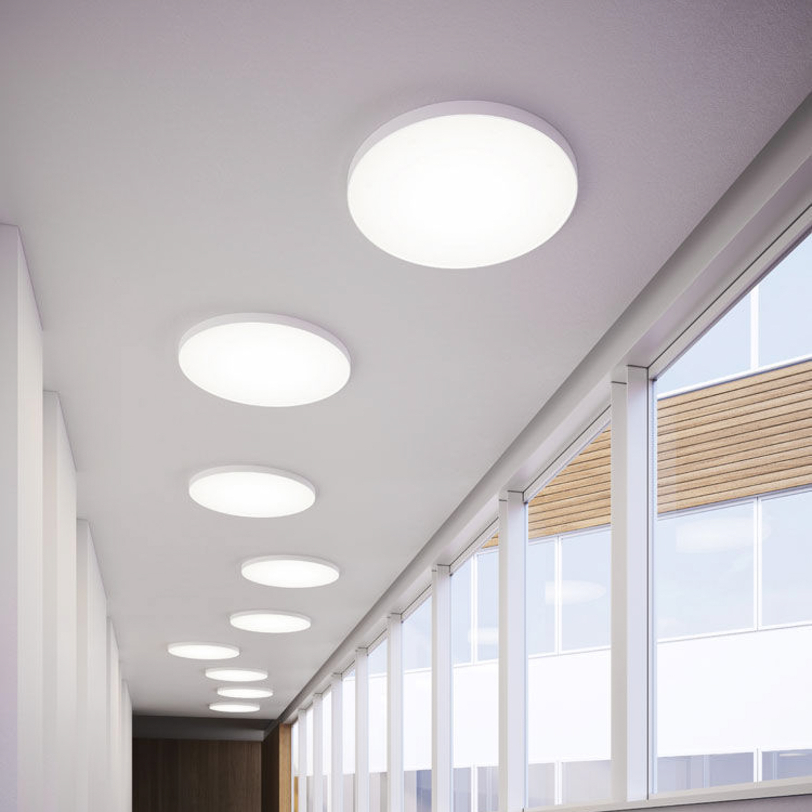 LOOM DESIGN LED ceiling light Lucia, white, Ø 60 cm aluminium