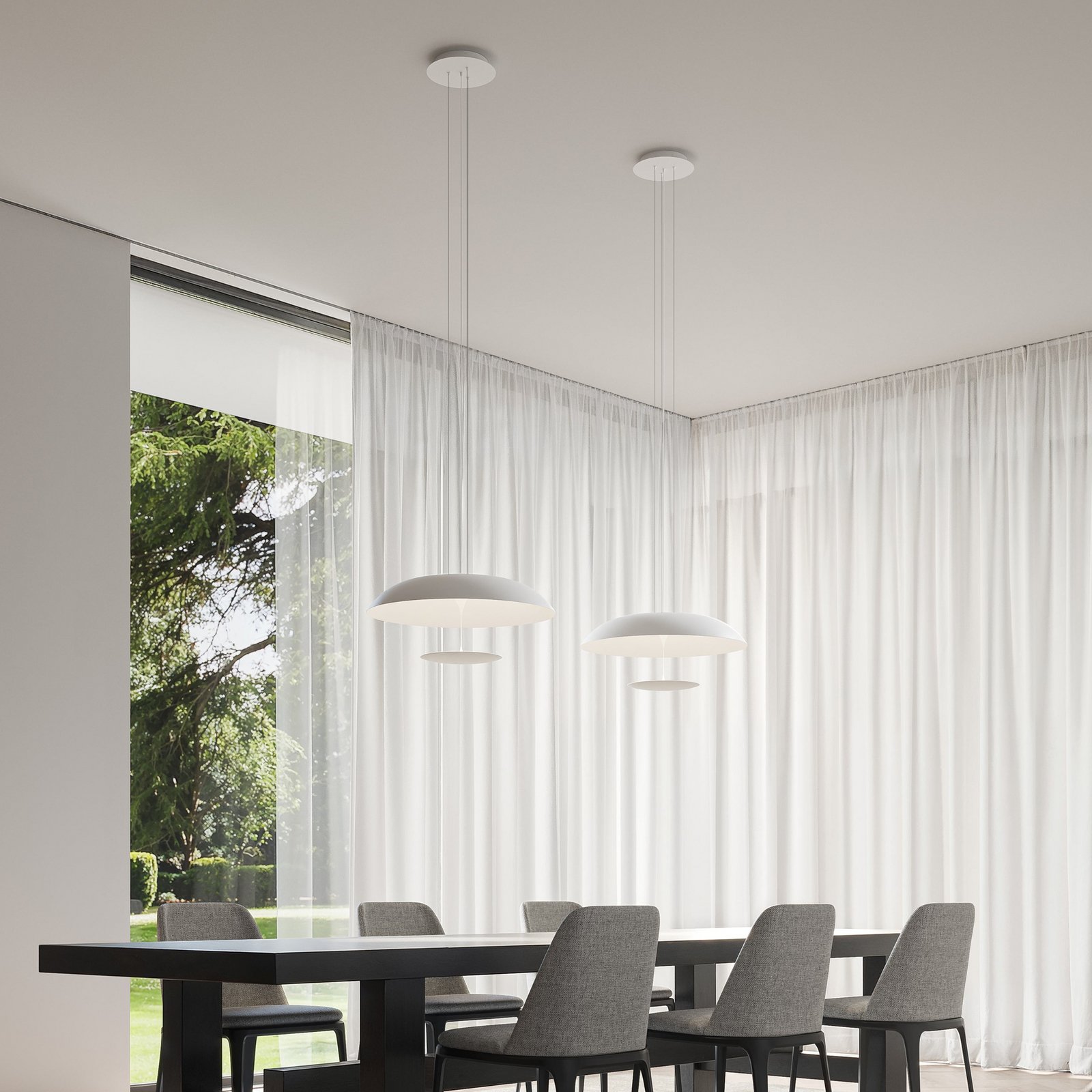 Karman LED-Hängeleuchte BLANCO, Ø 60 cm, weiß, Metall